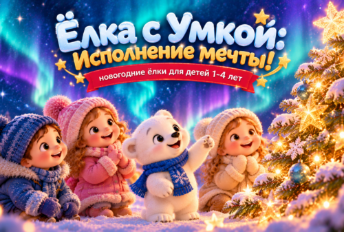 Новогодние ёлки 2026 для малышей от 1 до 3 лет и для детей 3-4 лет